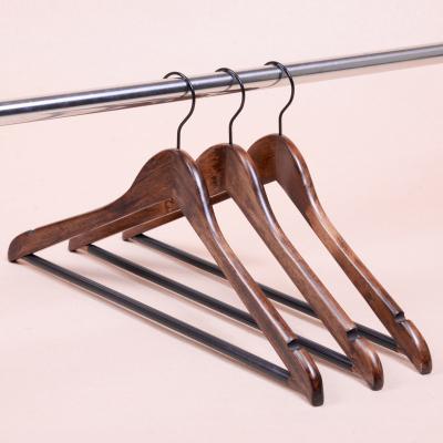 China Luxury Customized Morden Adult Hanger Wooden Top Hangers With Round Bar for sale