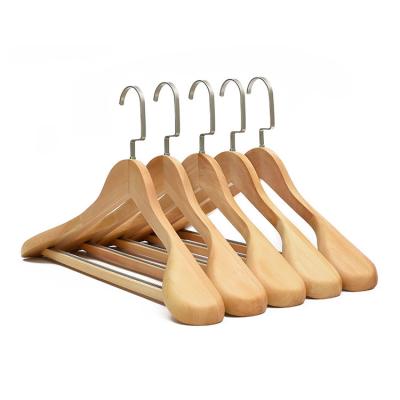 China Wide Shoulder Luxury Coat Hangers For Suit Hanger Luxury Wood Clothing Hangers for sale