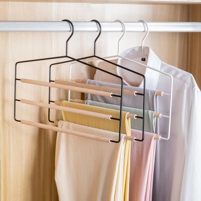 China Multi Clothes Hanger Space Saving Metal Tie 3 Layers Pants Hangers Magic Towel Hanger for sale