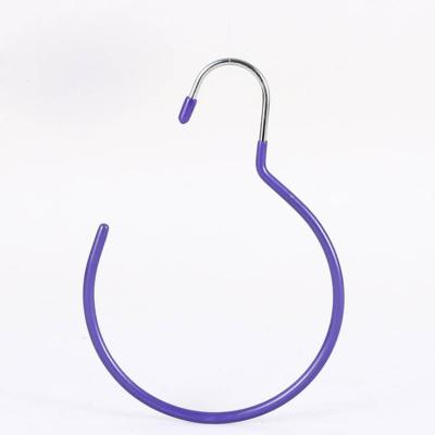 China PVC Coated Round Metal Scarf Hanger Tie Belt Hangers PVC Coat Anti Slip Hangers for sale