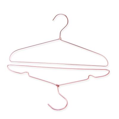 China With Notches Rose Gold Hangers Aluminum Wire Cloth Hanger For Laundry Hangers for sale