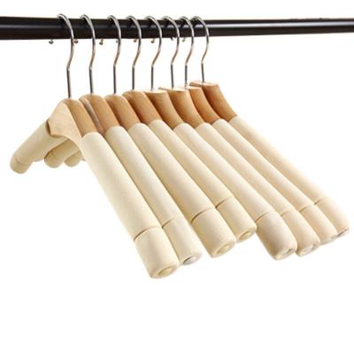 China Luxury Wooden EVA Shoulder Hangers with Non-slip Shoulder for Closet for sale