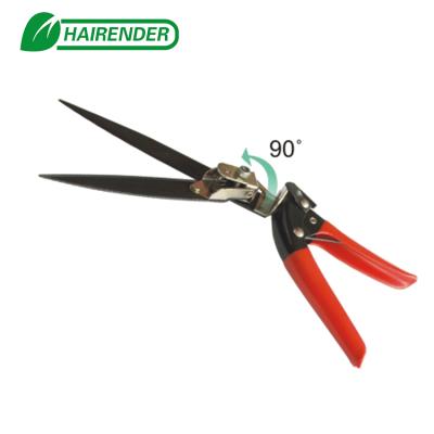 China Metal 90 Degree Rotate Professional Red Handle Grip Garden Grass Shear for sale