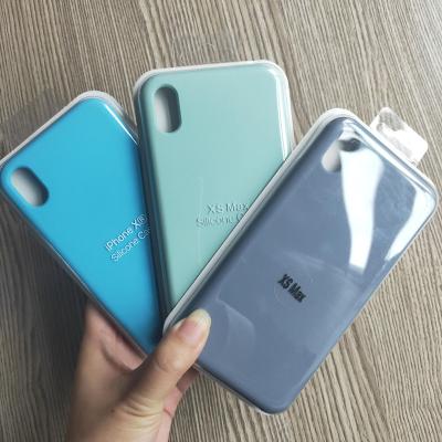 China Shockproof Liquid Silicone For Apple Iphone X Cases For Iphone XS XR Silicone Covers With Apple Logo for sale