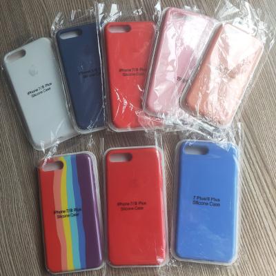 China Shockproof have stock 30 colors for Iphone 7/8 liquid silicone back cover for Iphone 7 Plus/8 plus protective silicone case for sale