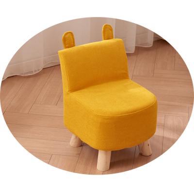 China Nordic style adjustable household fabric (other) solid wood stool low style with backrest children relaxation chair for sale