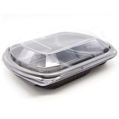 China Hot Selling Factory HYX-003 Modern Design Black Multi Function Small Plastic Lunch Box Disposable Container for sale