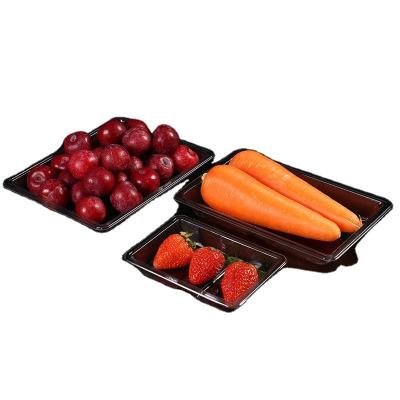 China 2022 Wholesale Disposable Restaurant Disposable PET Transparent Plastic Fresh Fruit And Vegetable Tray for sale