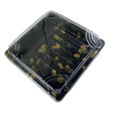 China 2022 hot sales disposable square transparent disposable plastic food packaging sushi takeout boxes for sale