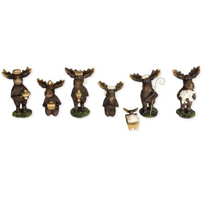 China Africa Nativity Set Polyresin Moose Nativity Set (7 Pieces) for sale