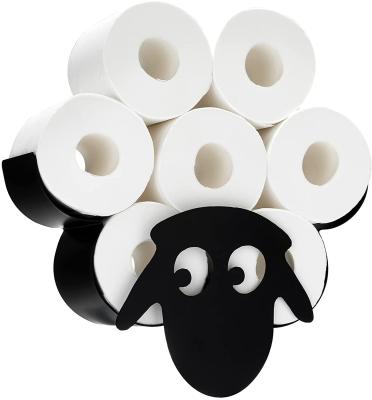 China Modern Sheep Wall Mounted Art Decoration Metal Toilet Roll Holder For Bathroom Accessory for sale