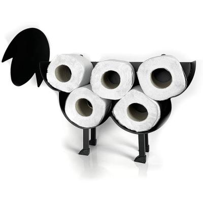 China Modern Free Standing Or Wall Mounted Metal Sheep Toilet Paper Roll Holder For Bathroom Accessory for sale