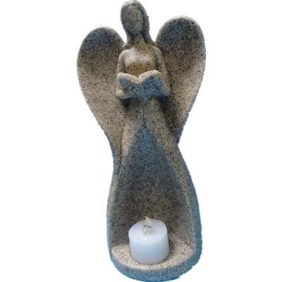 China Home Decor Angel Statue Tealight Candle Holder Sympathy Gift With Flickering Led Candle for sale