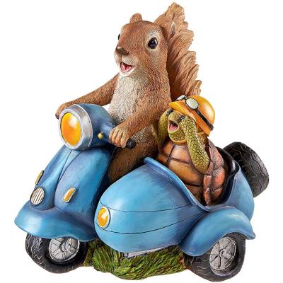 China Africa Born To Be Wild Squirrel On Motorcycle Statue, Full Color for sale