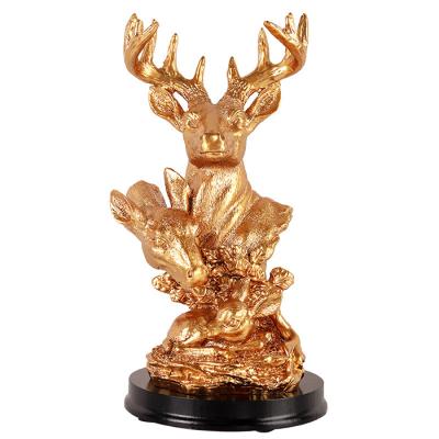 China Hot Selling Africa Amazon Main Sculpture Statue In Resin Reindeer With Bronze Electroplated Finished for sale