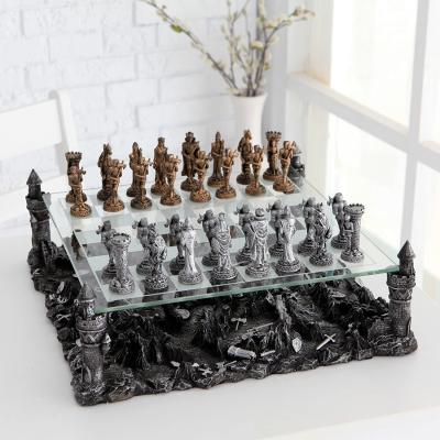 China Homr Deoration Renaissance Knight Recreational Classic Chess Strategy Game Set for sale