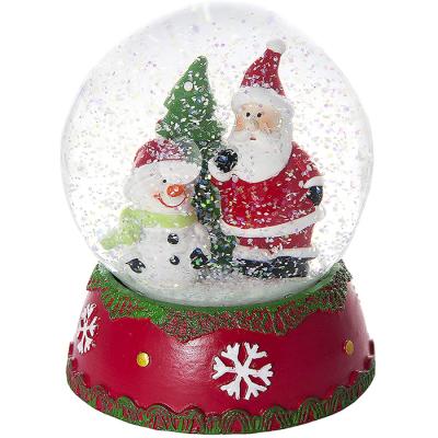 China Africa Musical Jingle Bells Father Christmas Snow Globe Water Ball and Snowman Decoration for sale