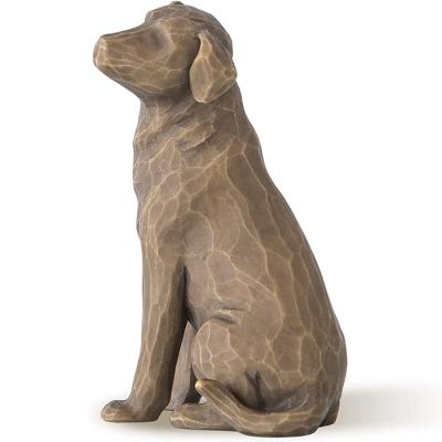 China Africa Polyresin Figure of Love My Dog Hand Sculpted Painted Figure for sale