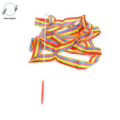 China Wholesale Modern Chinese Nylon Colorful Dancing Gymnasium Training Rhythmic Gymnastics Long Ribbons For Kids for sale