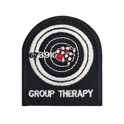 China 3D Letter Group Therapy Archery Target Embroidery Velcro Hook And Loop Patches Backpack Decals Wholesale for sale