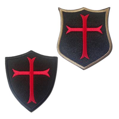 China 3D Knights Templar Embroidered Velcro Crusader Embroidered Patches With Hook Military Morale Badge Wholesale for sale