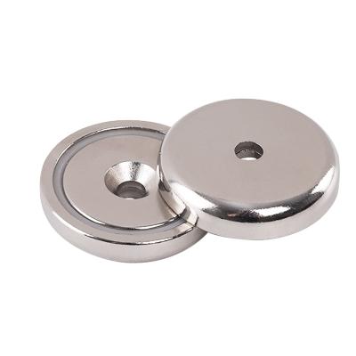 China Industrial Magnet Rare Earth Permanent Neodymium N35 Nickel Coated Pot Magnet for sale