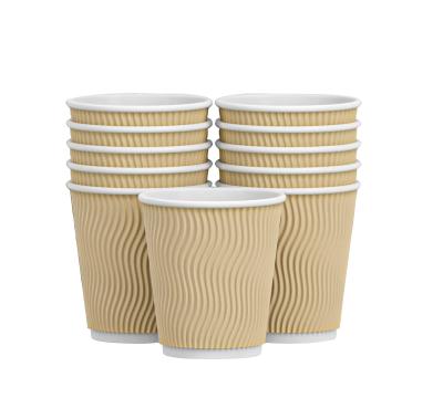 China New Customized Design Paper Biodegradable Bestselling Ripple Insulated Coffee Cup for sale