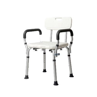 中国 Aluminum Alloy + Backrest Commode Bath Chair Plastic Removable Elderly Chair Disabled Bathroom Medical Shower Seat 販売のため