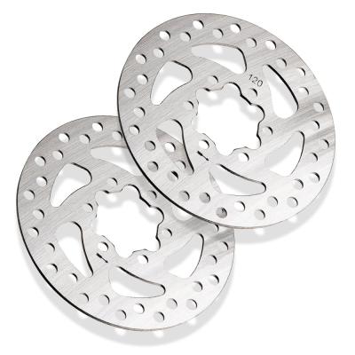 China Stainless Steel Heat Dissipation Bicycle Brake Disc Ultralight Silver 120mm Hollow Hollow Rotor For Road Bike E Bike Scooter for sale