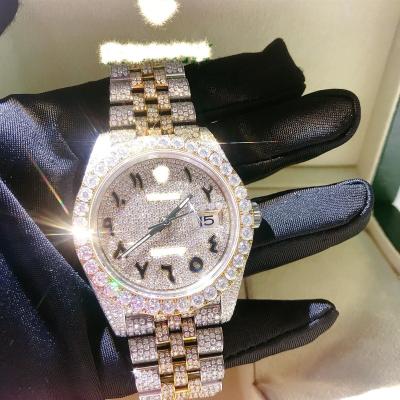 China Fashion\Vvs Luxury Hand Bussdown Popular Light Luxury Handsome Dress Jewelry Setting Brand Moissanite Diamond Watches Men for sale