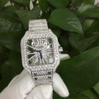 China Fashion\Vvs Luxury Hand Bussdown Popular Light Luxury Handsome Dress Jewelry Setting Brand Moissanite Diamond Watches Men for sale