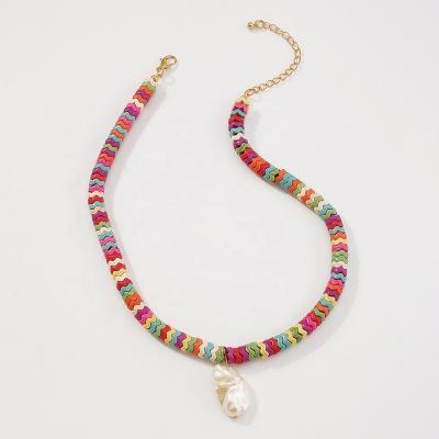 China High Quality Colorful Chic Imitation Pearl Imitation Pearl Boho Jewelry Boho Necklace Pendant Jewelry for sale