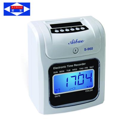 China digital display punch employee attendance sheet attendance machine S-960 for sale