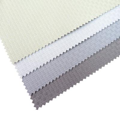 China Minimalist Fiberglass PVC Coated To Replace Line Window Plain Blackout Roller Blinds Shades Fabric Porcelain Polyester Roll Material Textiles for sale