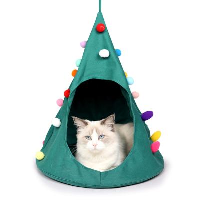 China Cat Nest Cone Shape Cat Viable Tent Detachable Canvas Hanging Dog Bed Hamster Small Pet Cat Bed Nest for sale