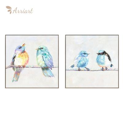 China Oil Painting Impressionist Handmade Colorful Canvas Home Wall Decoration Birds Oil Painting Wholesale Price Painting Art for sale