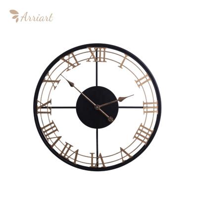 China Shiny Antique Style Round Regular Quality Roman Numerals Big Wall Clock for sale