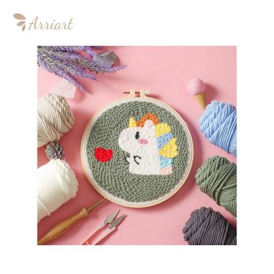 China Craft Handmade Gift Decor Diy Home Cross Stitch Set Embroidery Kit With Hoop Handwork Diy Awl Needle for sale