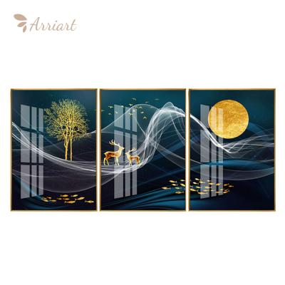 China Landscape Wall Art Painting Prints For Living Room Environmental Friendly Animal Decor Crystal Porcelain Painting for sale