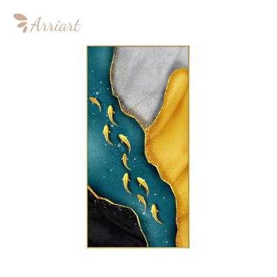 China 2020 Modern Wall Hangings Crystal Porcelain Painting Art Painting Animal Landscape Swimming Fishes for sale