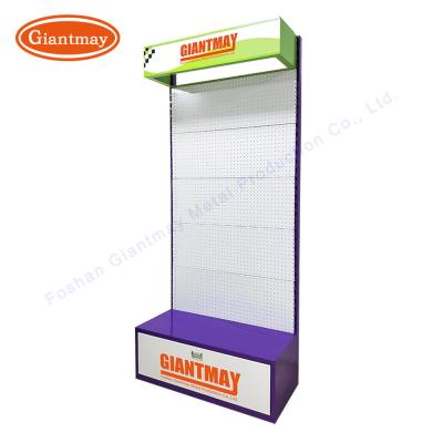 China Multi-Purpose Hardware Stand with LED Light Peg Hook Racks Accessories Display Rack for sale