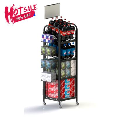 China Beverage Display Energy Drink Stand Shelf Metal Basket for sale