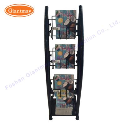 China Metal Shelf Catalogue Display Stand Magazine Racks for sale