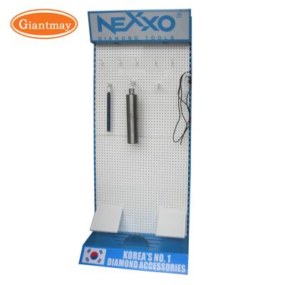 China Free Standing Hanging Hooks Rack Metal Tool Shelves Floor Display for sale