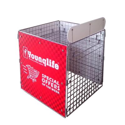 China Grid Panel supermarket steel rack Dump Bin Easy Assembly for sale