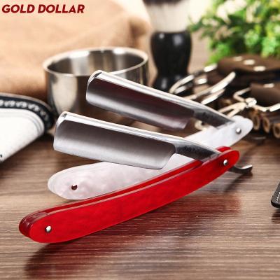 China Single Blade Cutting Throat Shaving Straight Razor Carbon Steel German Resin Handle Barber Sharpen Straight Razor Shave Safty for sale