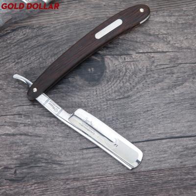 China Single Blade Cutting Throat Shaving Safty Wooden Razors Carbon Steel Straight Razor German Throat Barber Sharpen Straight Razor Shave for sale