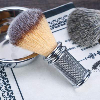 China Shaving Brush Black and White Barber Wholesale Synthetic Shaving Brushes Resin Tip Marble Color Handle for sale