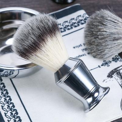 China Shaving Brush Black and White Barber Wholesale Synthetic Shaving Brushes Resin Tip Marble Color Handle for sale