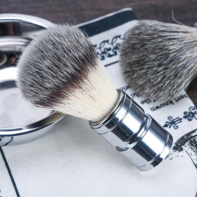 China Shaving Brush Black and White Barber Wholesale Synthetic Shaving Brushes Resin Tip Marble Color Handle for sale